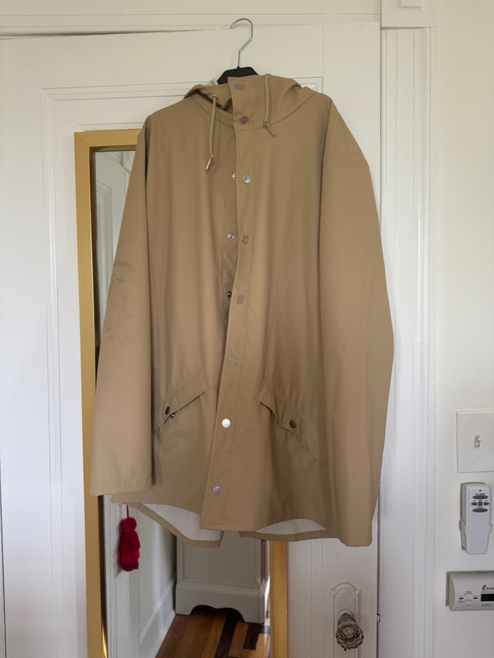 Rains Hooded Raincoat - Sand Size S